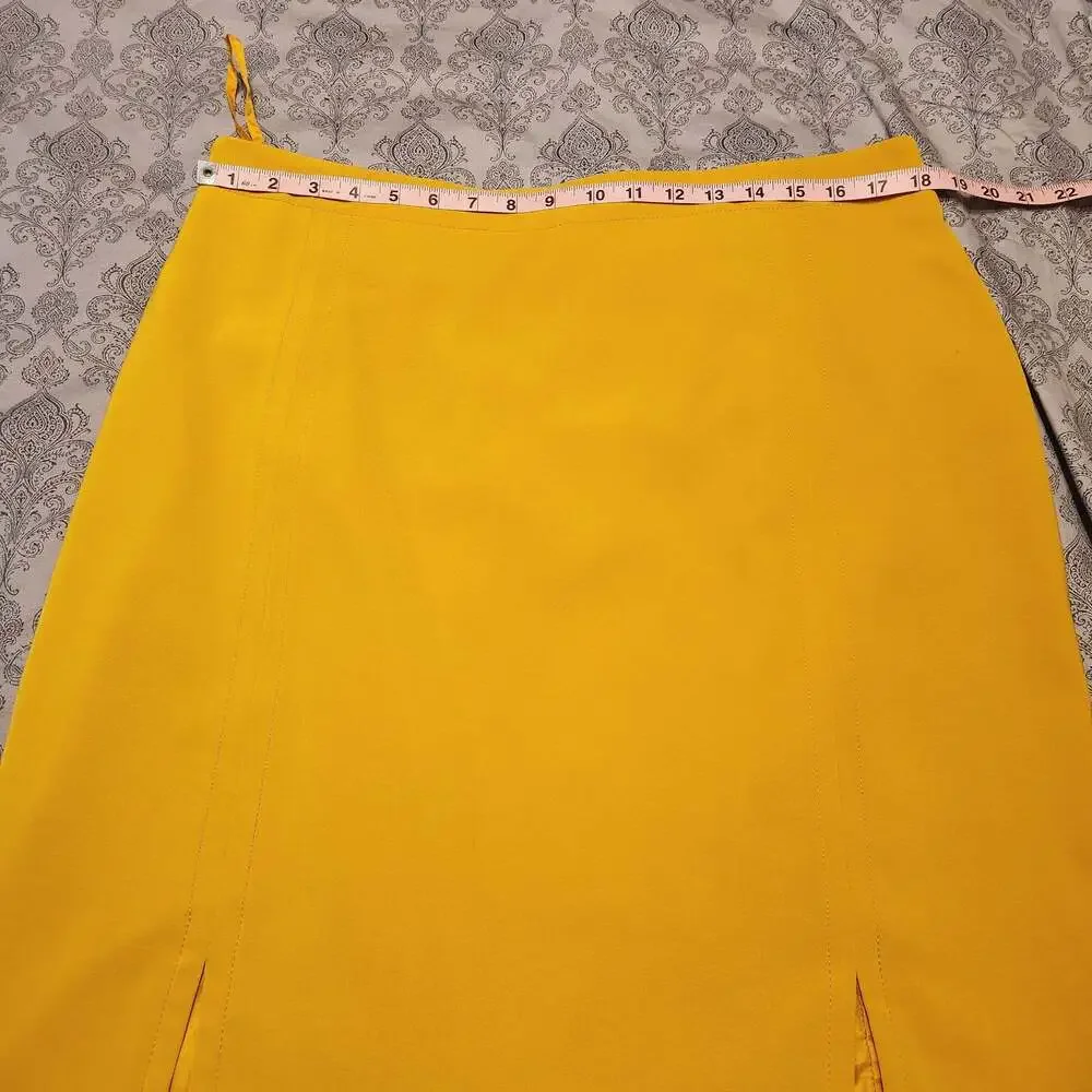 JM Studio by John Meyer Yellow Lined Mini Skirt with Front Slits Size 16